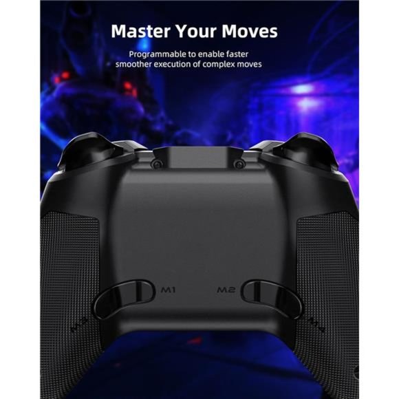 Wireless Gaming Controller, Dual-Vibration Joystick Gamepad - Black - Picture 4 of 6